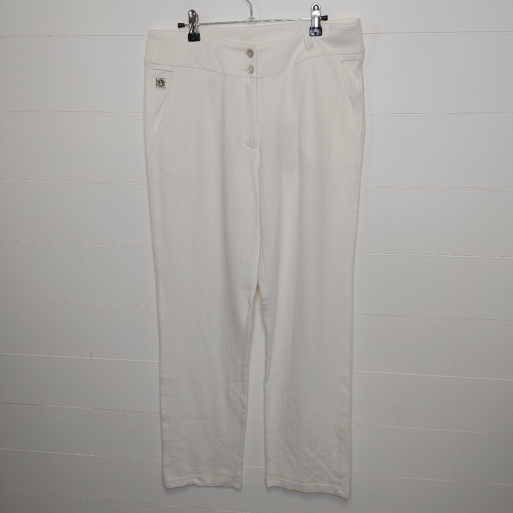 The Earth Collection Ecru 100% Cotton Full Length Pants